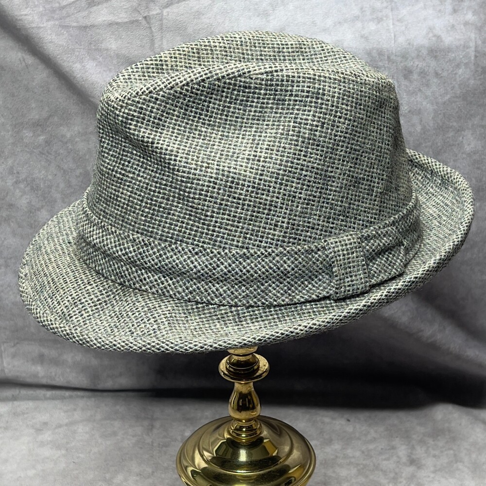 Vintage Resistol Fedora Hat Mens 7 3/8 Gray Wool Tweed Self-Conforming 1960s